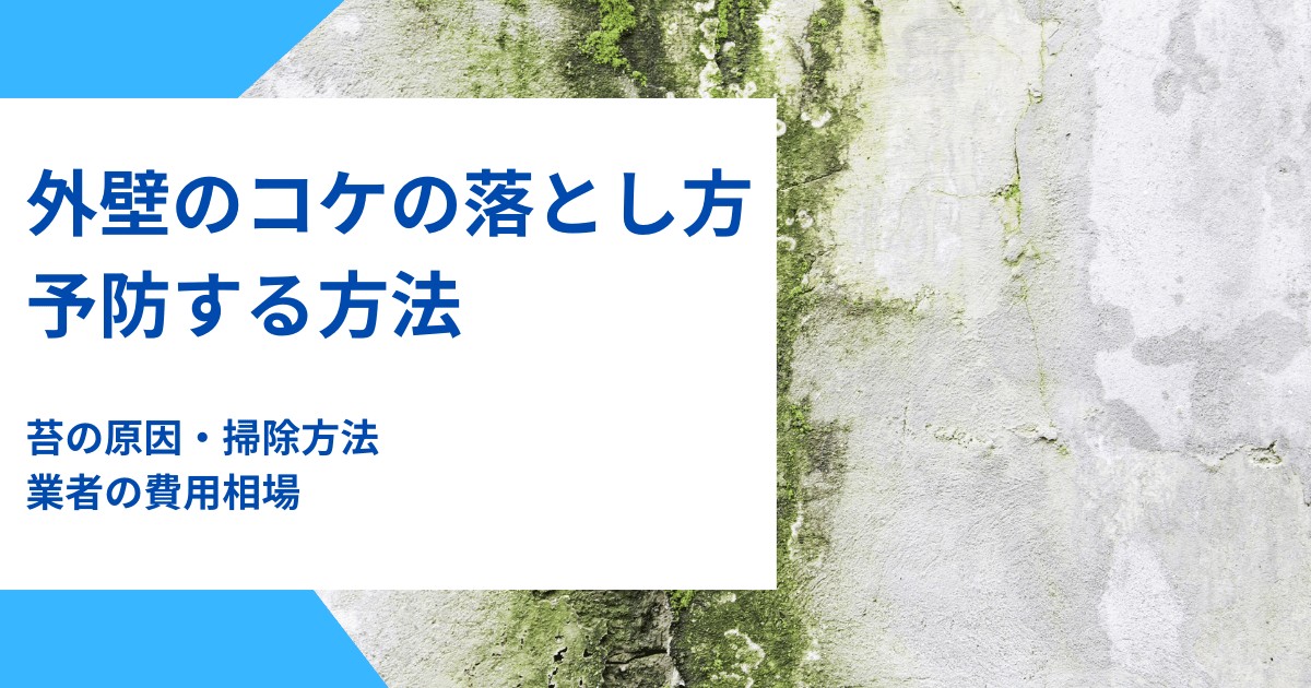 外壁コケ落とし・予防する方法｜外壁塗装の掃除と苔の原因や業者の費用相場