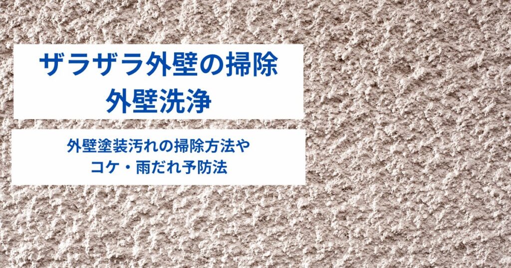 ザラザラ外壁の掃除・外壁洗浄｜外壁塗装汚れの掃除方法やコケ・雨だれ予防法