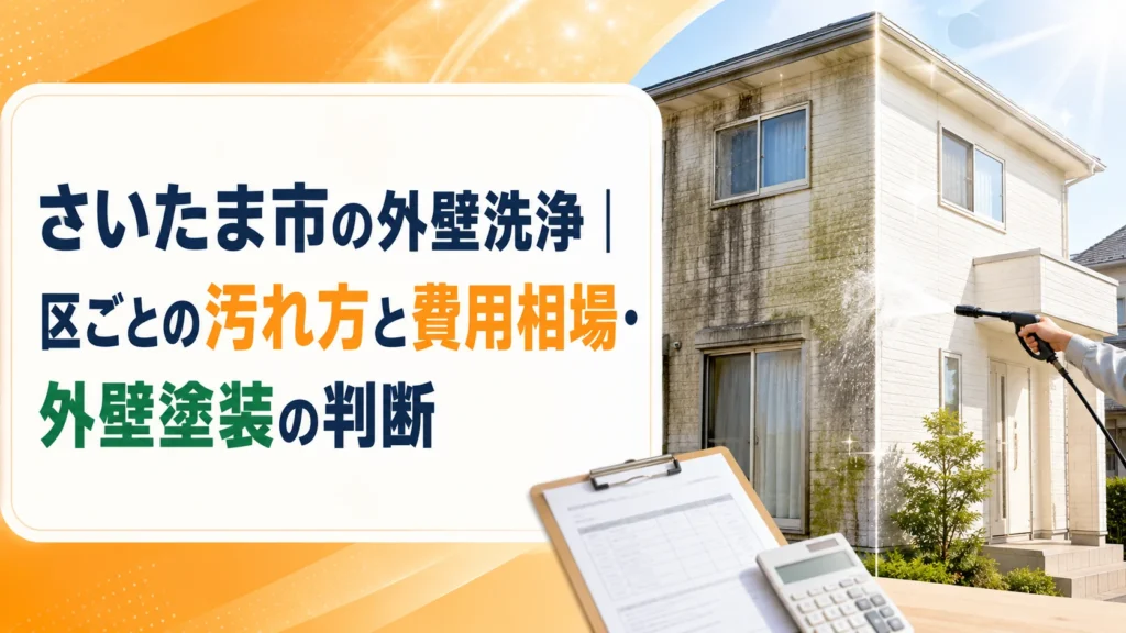 さいたま市の外壁洗浄｜区ごとの汚れ方と費用相場・外壁塗装の判断